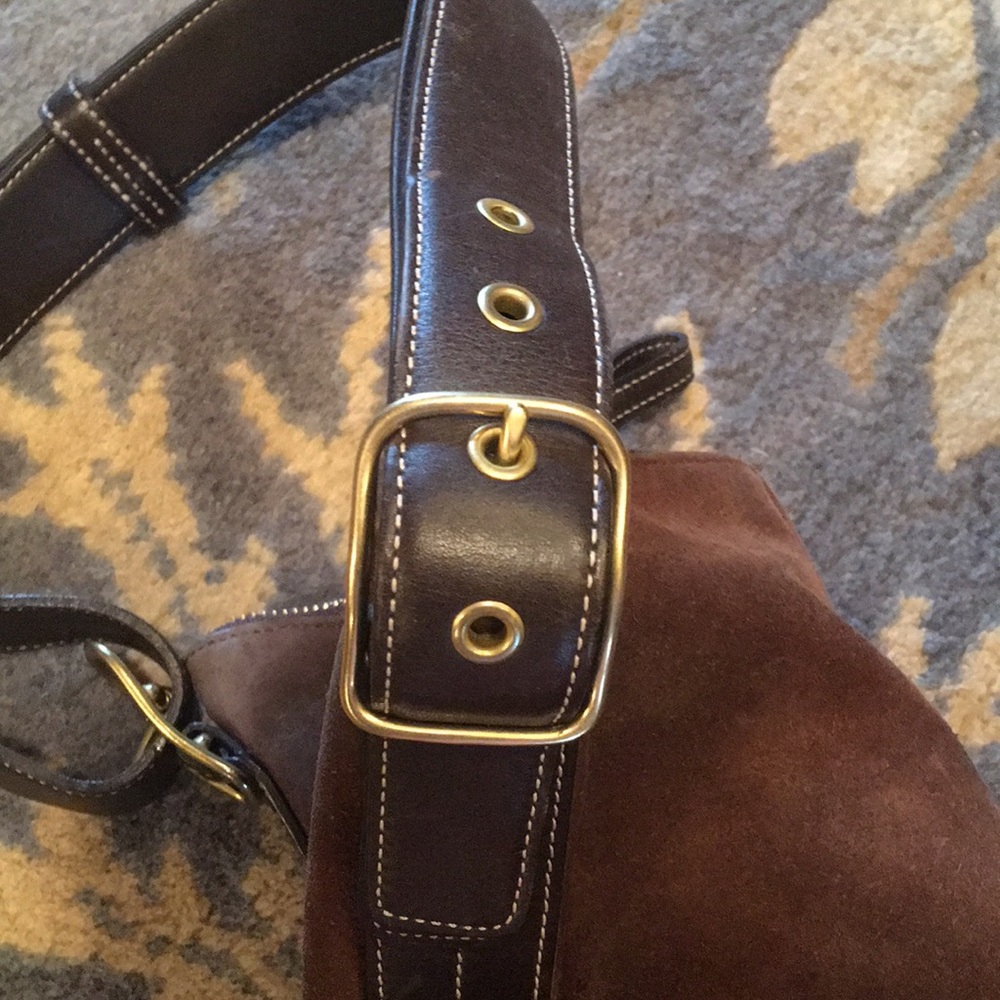Coach suede bag with leather trim - Picture 5 of 8